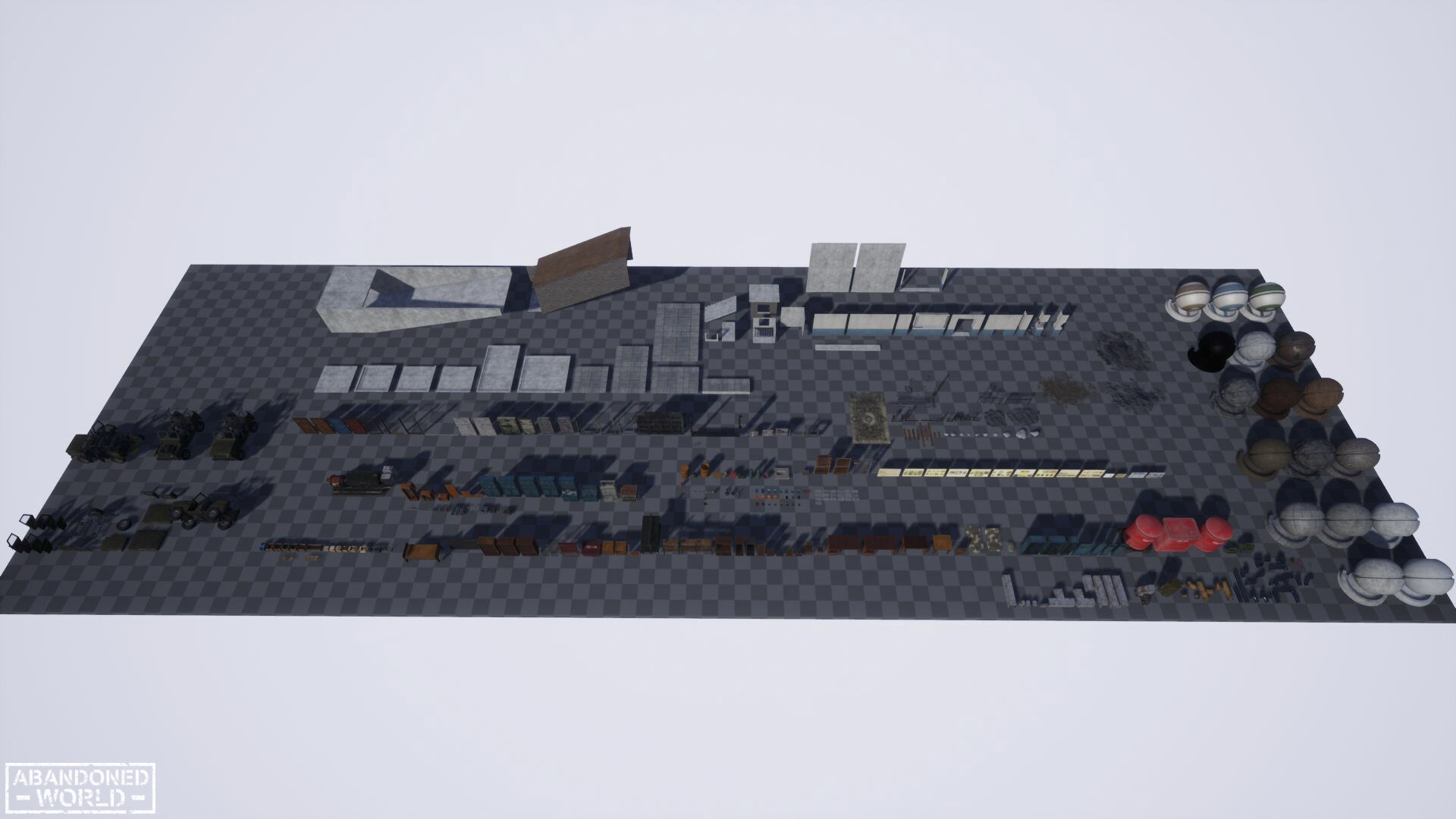 Modular Abandoned Shelter for UE Low-poly 3D model_26