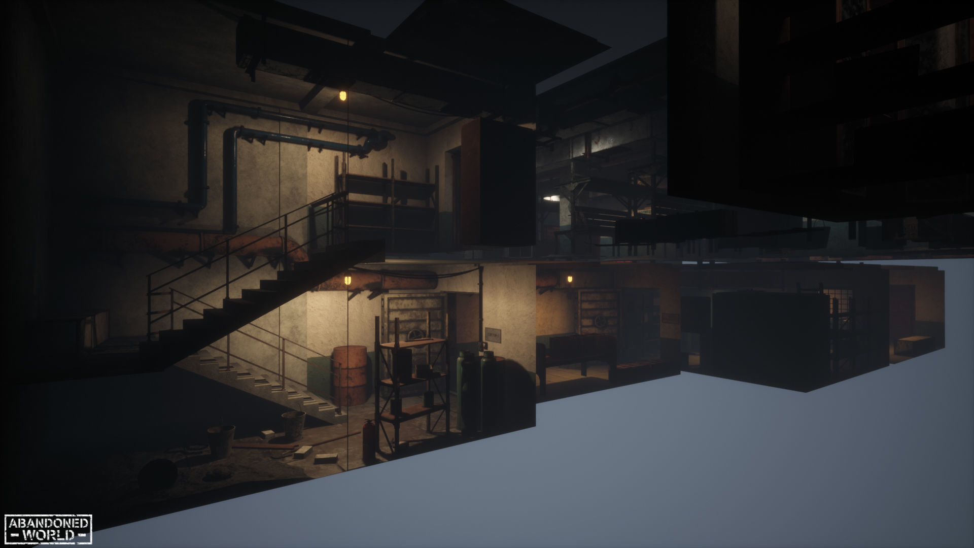 Modular Abandoned Shelter for UE Low-poly 3D model_24