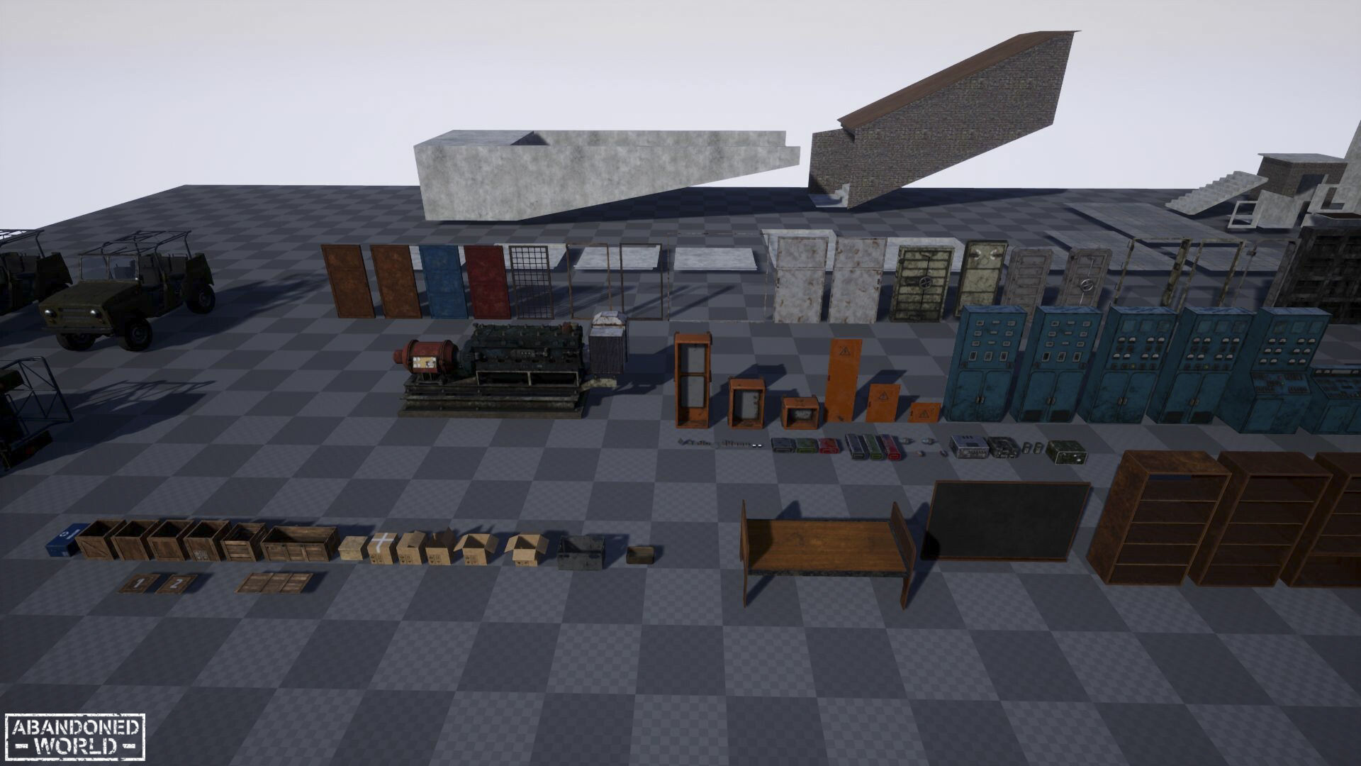 Modular Abandoned Shelter for UE Low-poly 3D model_27