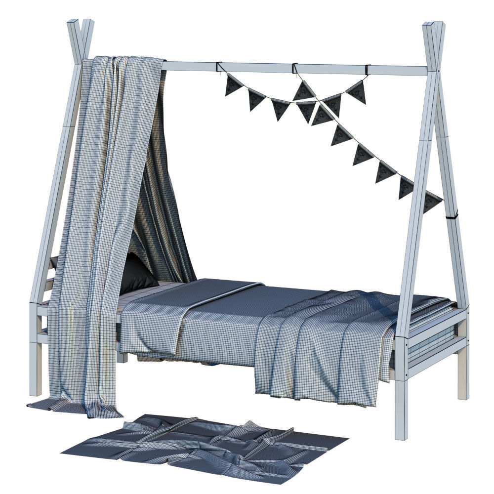 Children bed 02 3D model_5