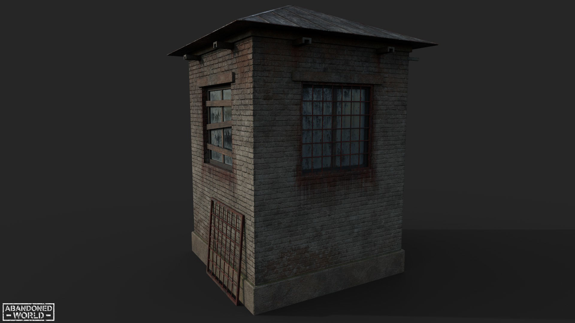 Old Small Buildings Low-poly 3D model_19