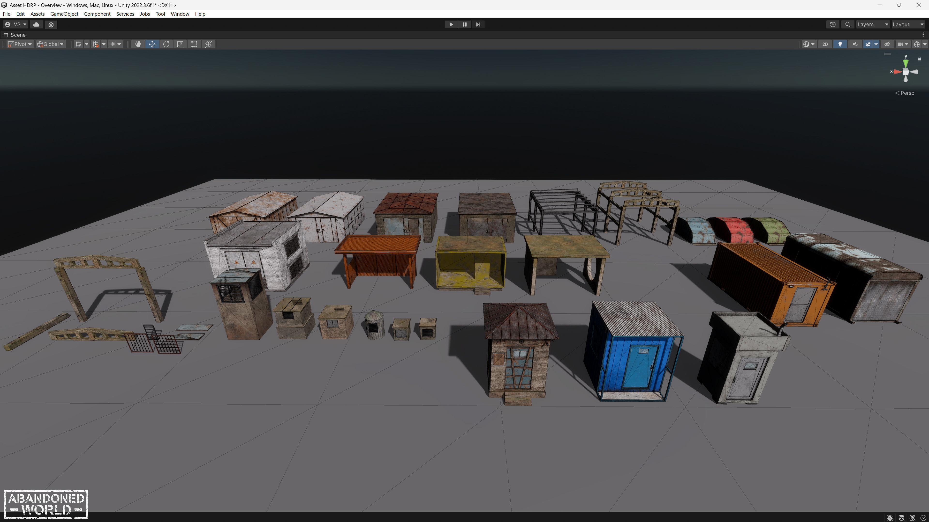 Old Small Buildings Low-poly 3D model_41