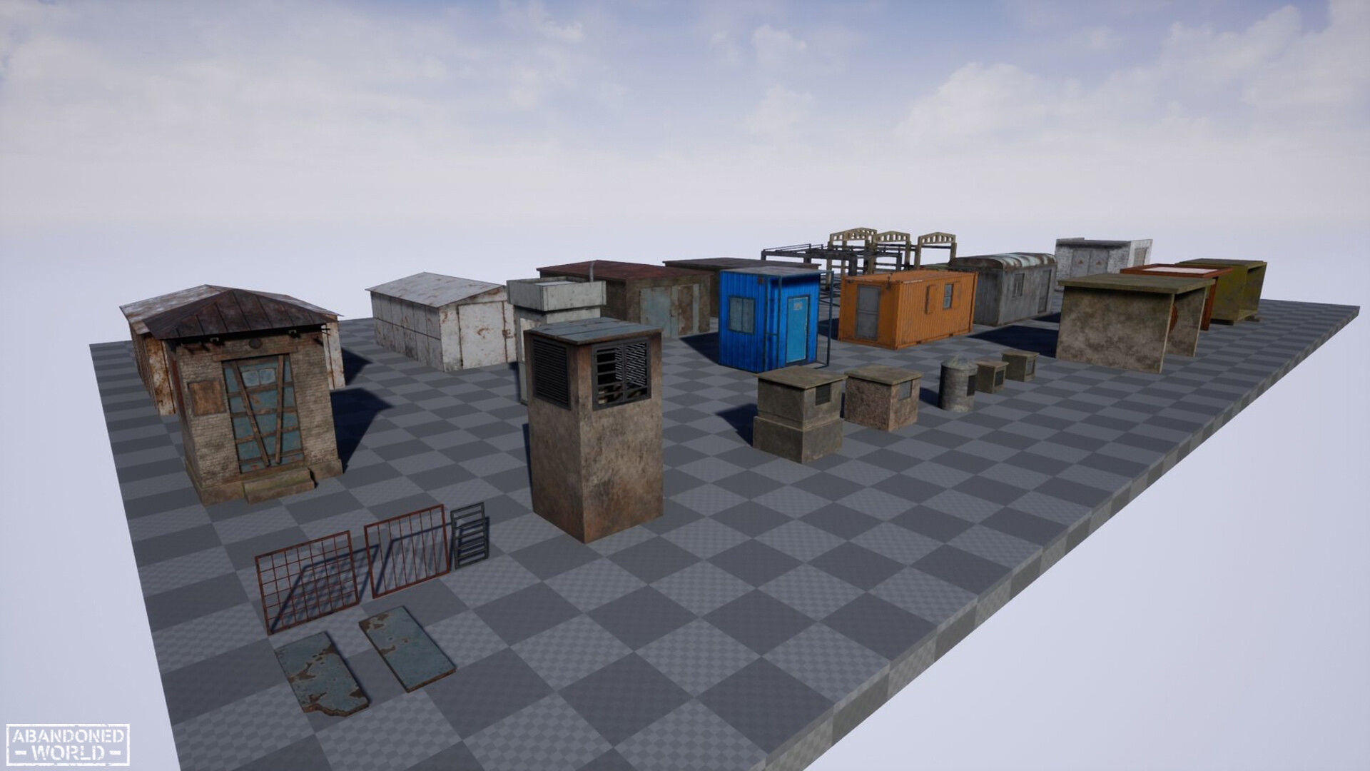 Old Small Buildings Low-poly 3D model_4