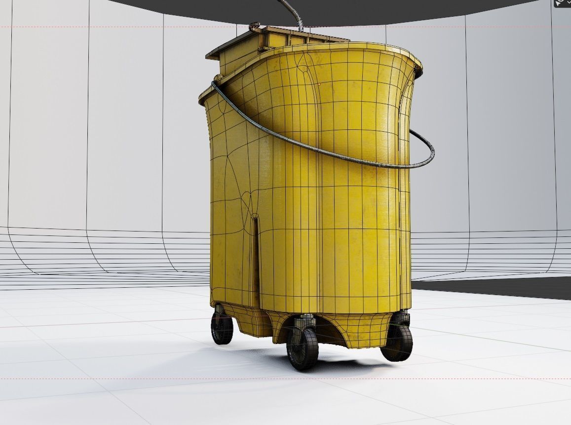 Mop and Bucket with 4k pbr textures Low-poly 3D model_7