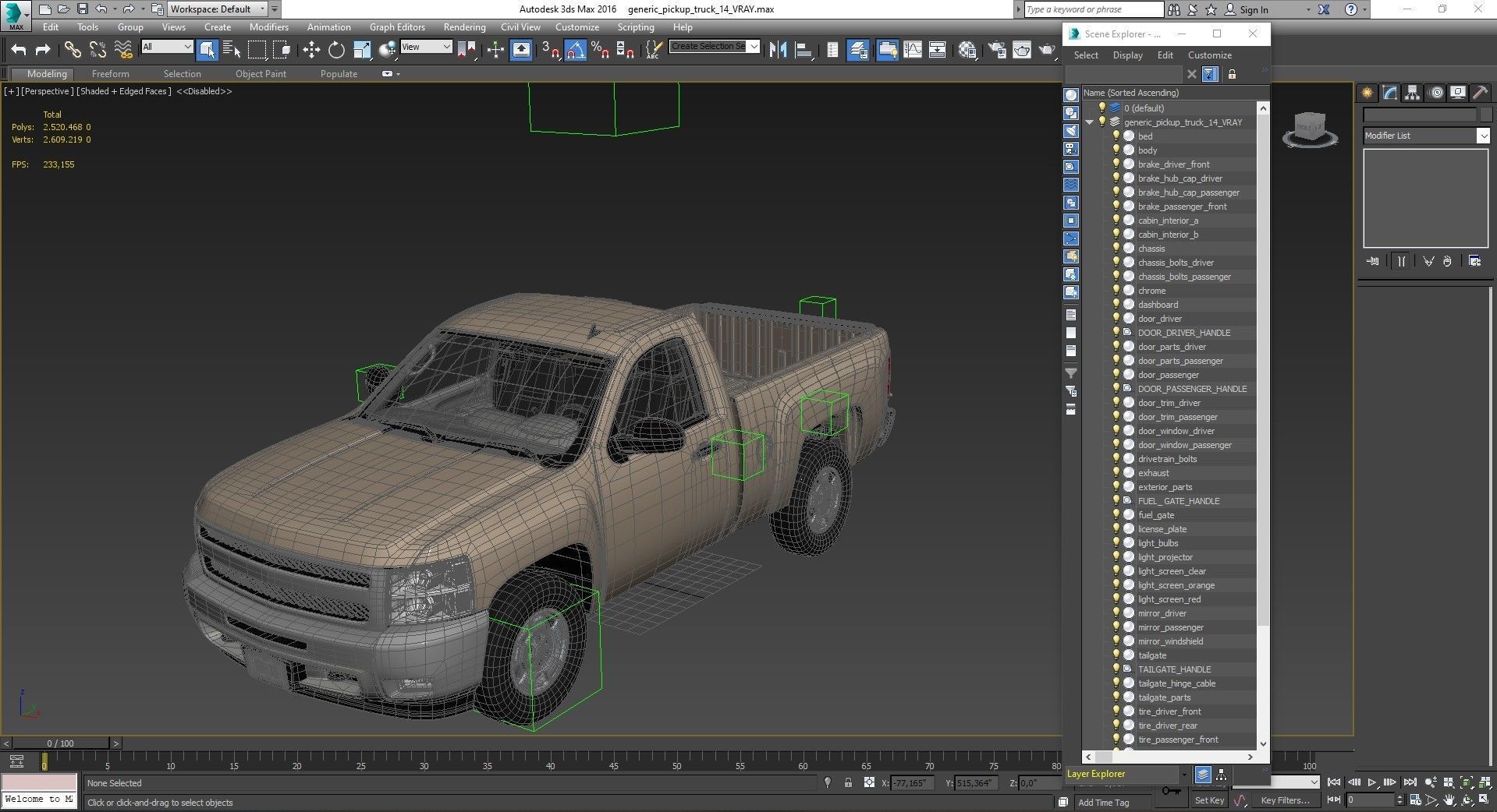 GENERIC PICKUP TRUCK 14 3D model_25