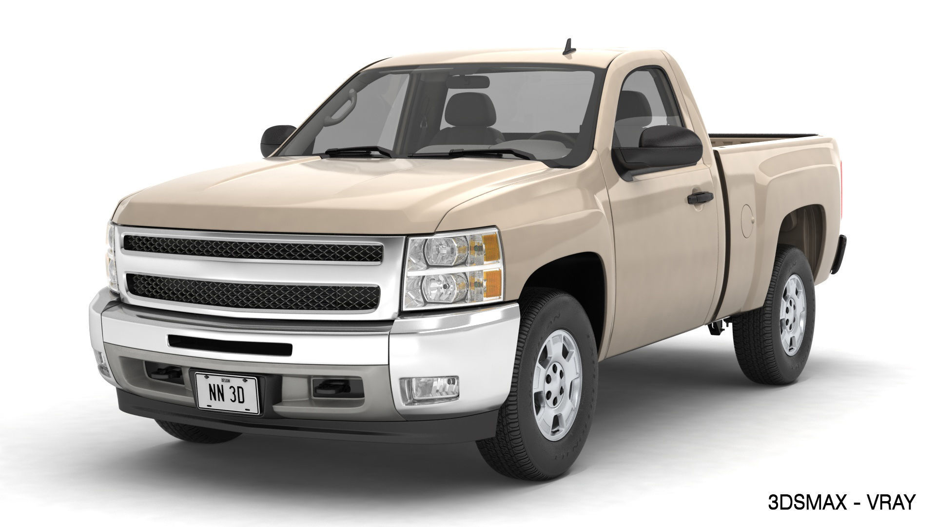 GENERIC PICKUP TRUCK 14 3D model_4