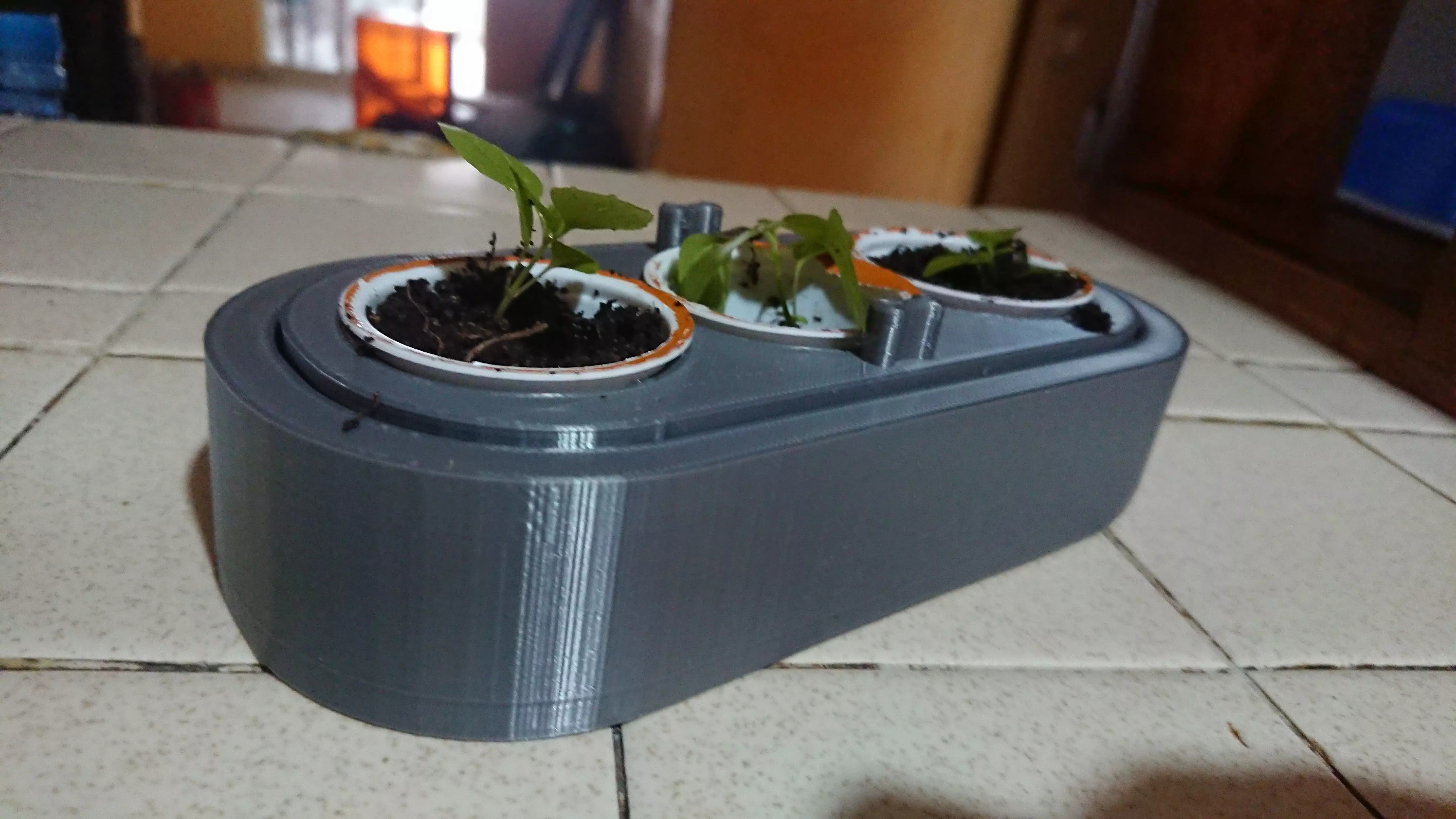 Hidrocoffee metal plate with three holes 3D print model