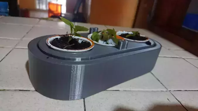Hidrocoffee metal plate with three holes 3D print model