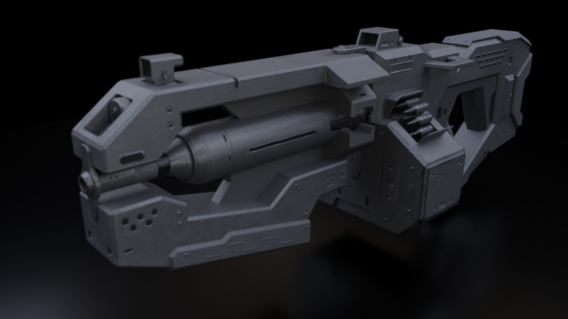 Gun Heavy Modelo 3D Low-poly 3D model_1
