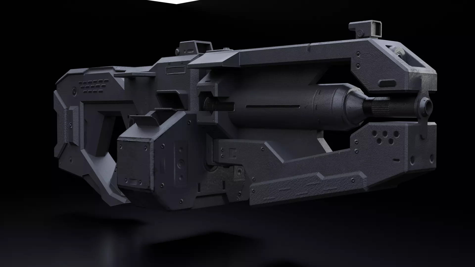 Gun Heavy Modelo 3D Low-poly 3D model_0