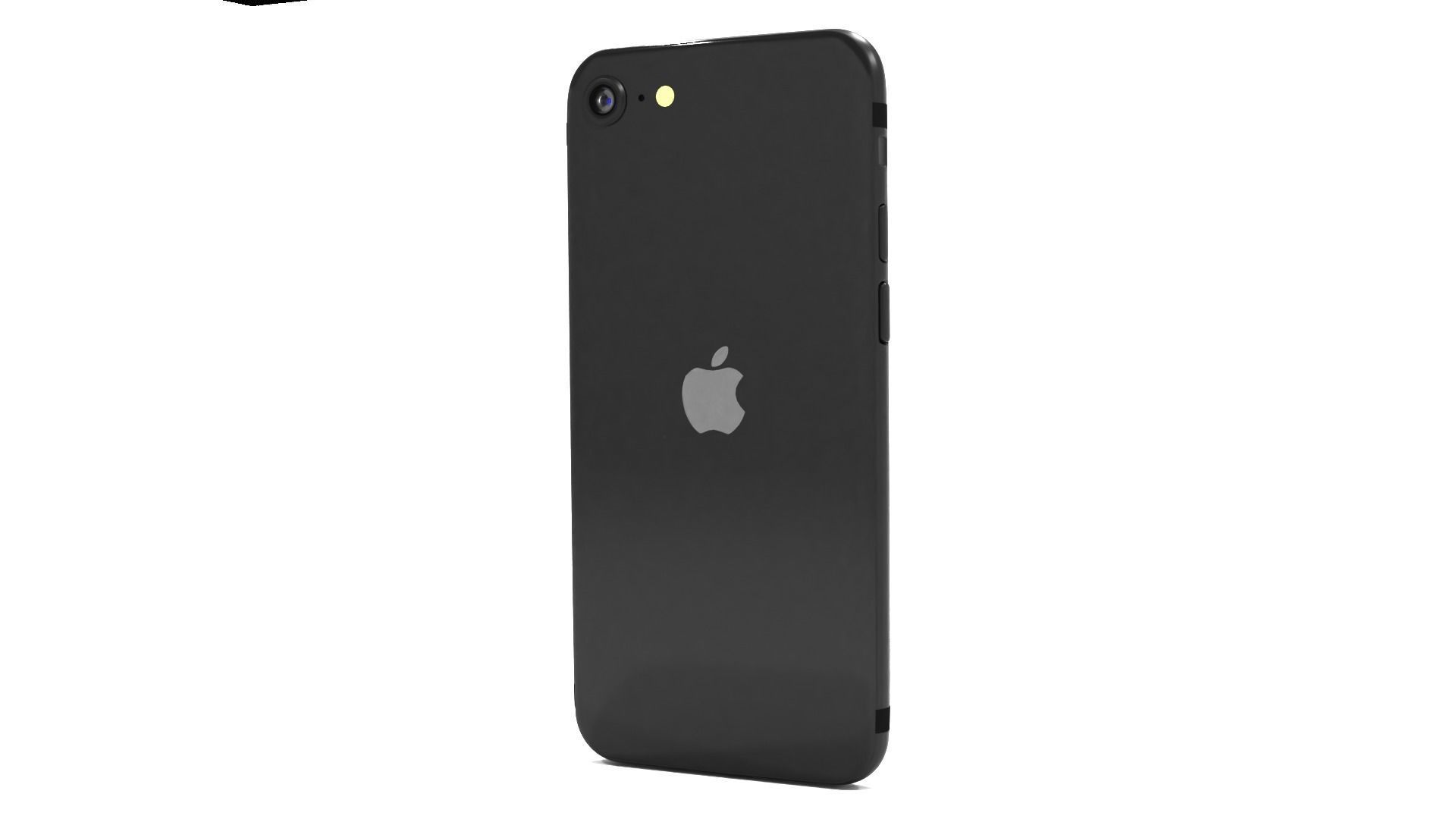 Black 3D model of Apple iPhone SE 2020 3D model_14