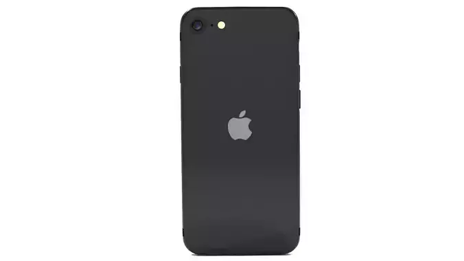 Black 3D model of Apple iPhone SE 2020 3D model