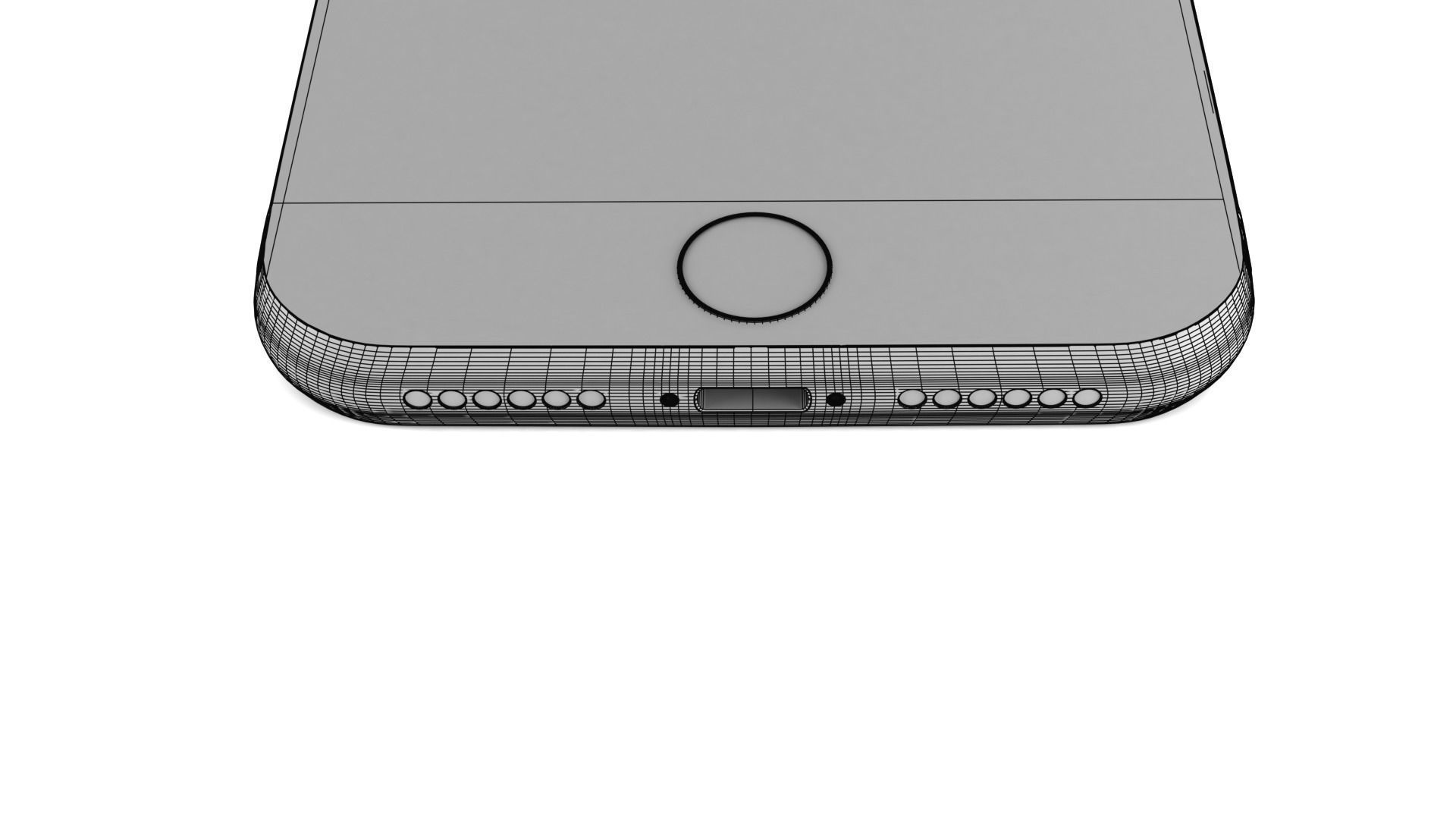 Black 3D model of Apple iPhone SE 2020 3D model_8