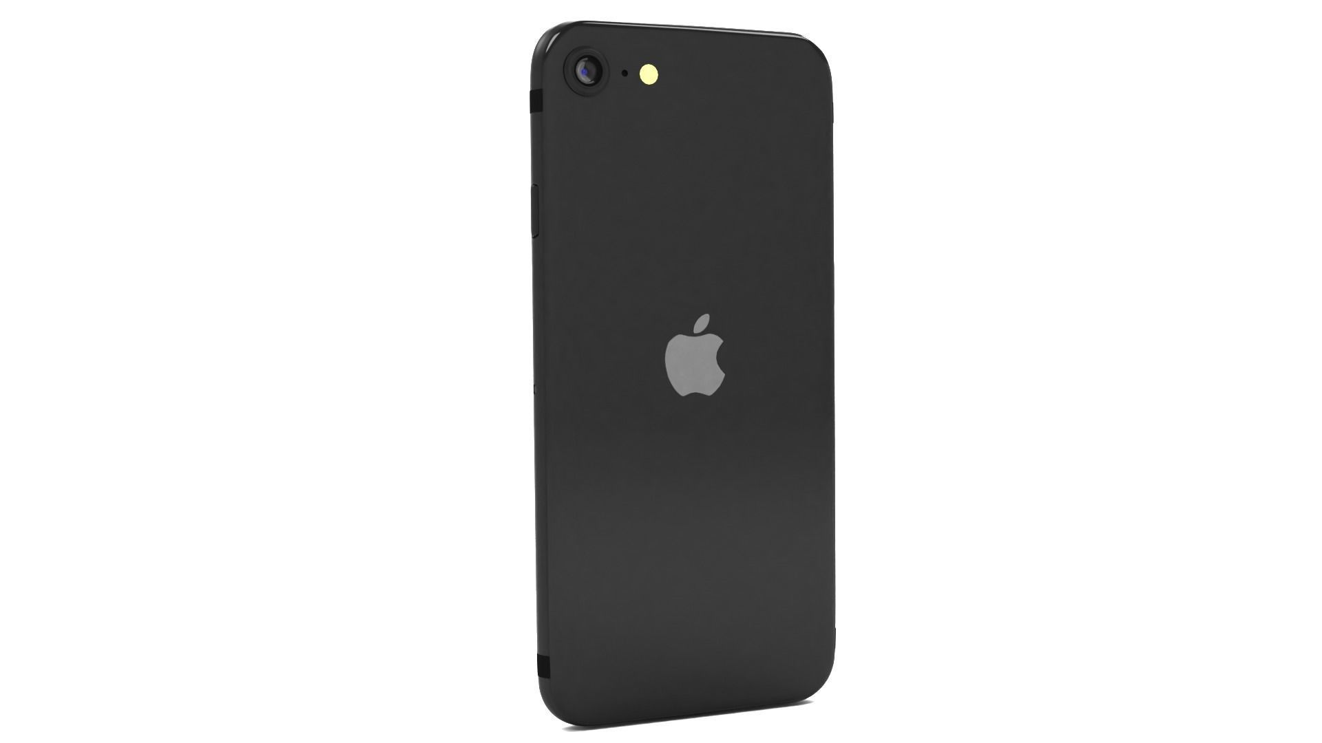 Black 3D model of Apple iPhone SE 2020 3D model_15