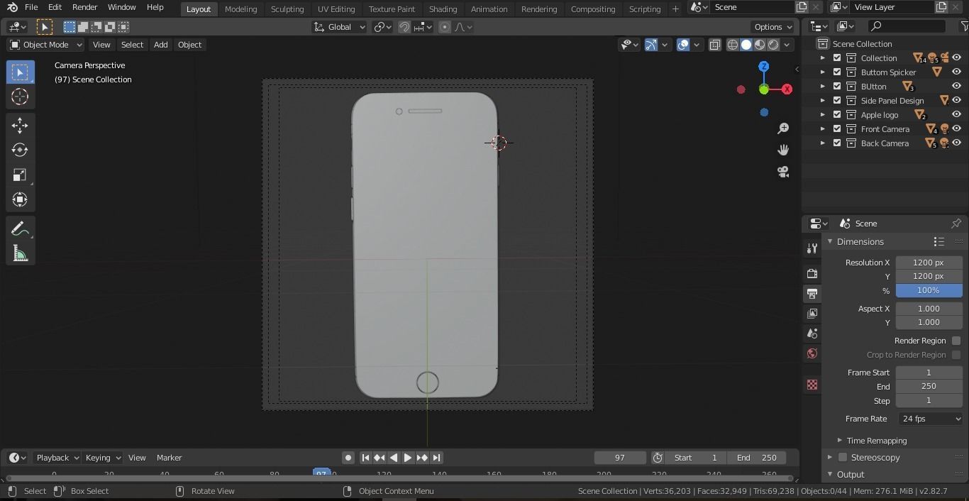 Black 3D model of Apple iPhone SE 2020 3D model_12