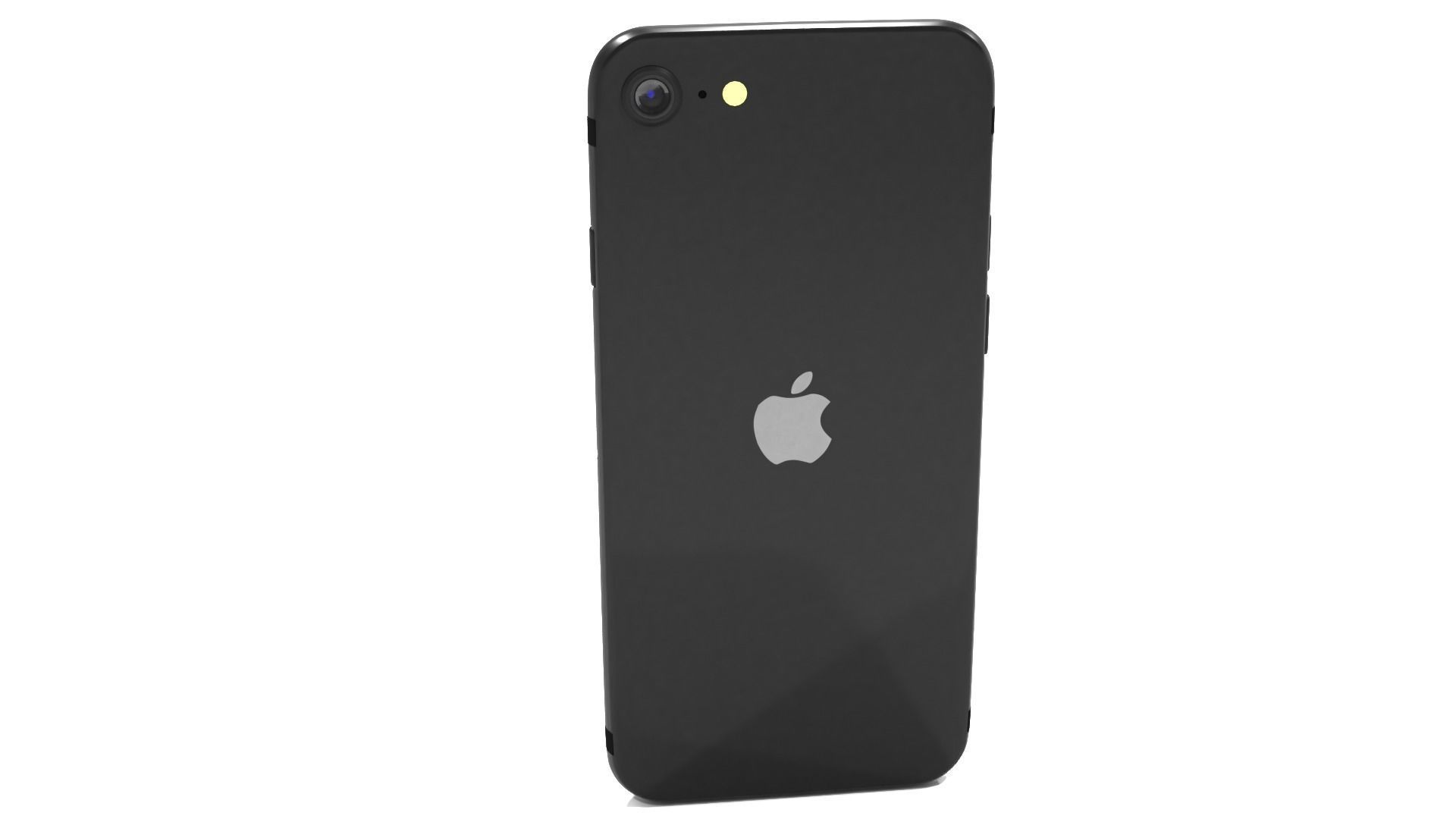 Black 3D model of Apple iPhone SE 2020 3D model_6