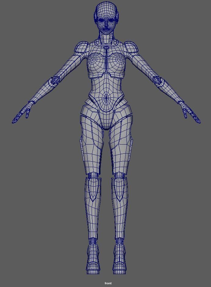 Female Cyborg 3D model 3D model_5