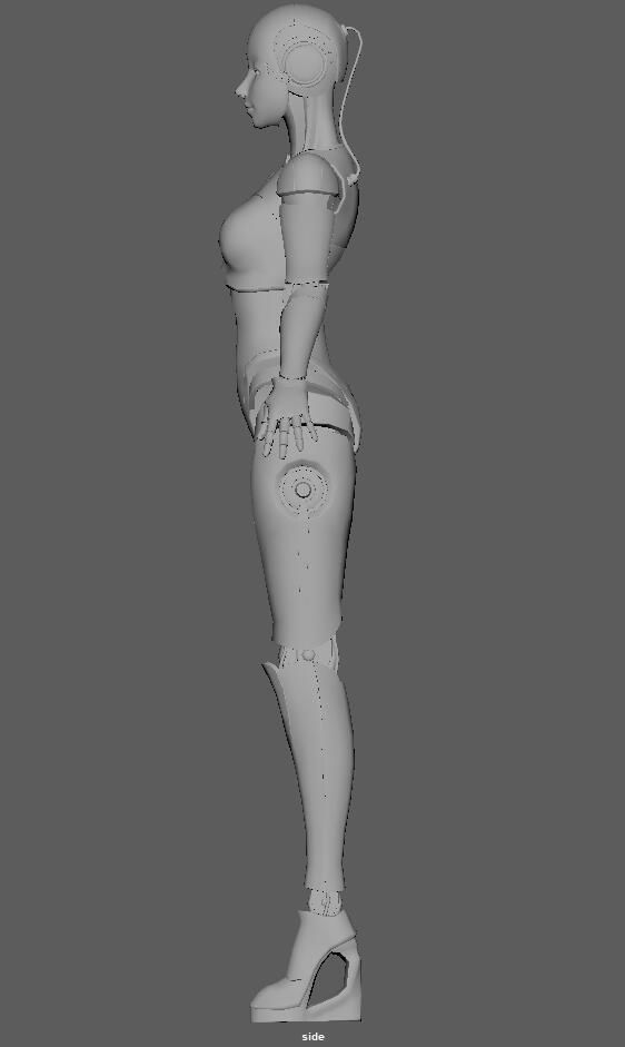 Female Cyborg 3D model 3D model_6