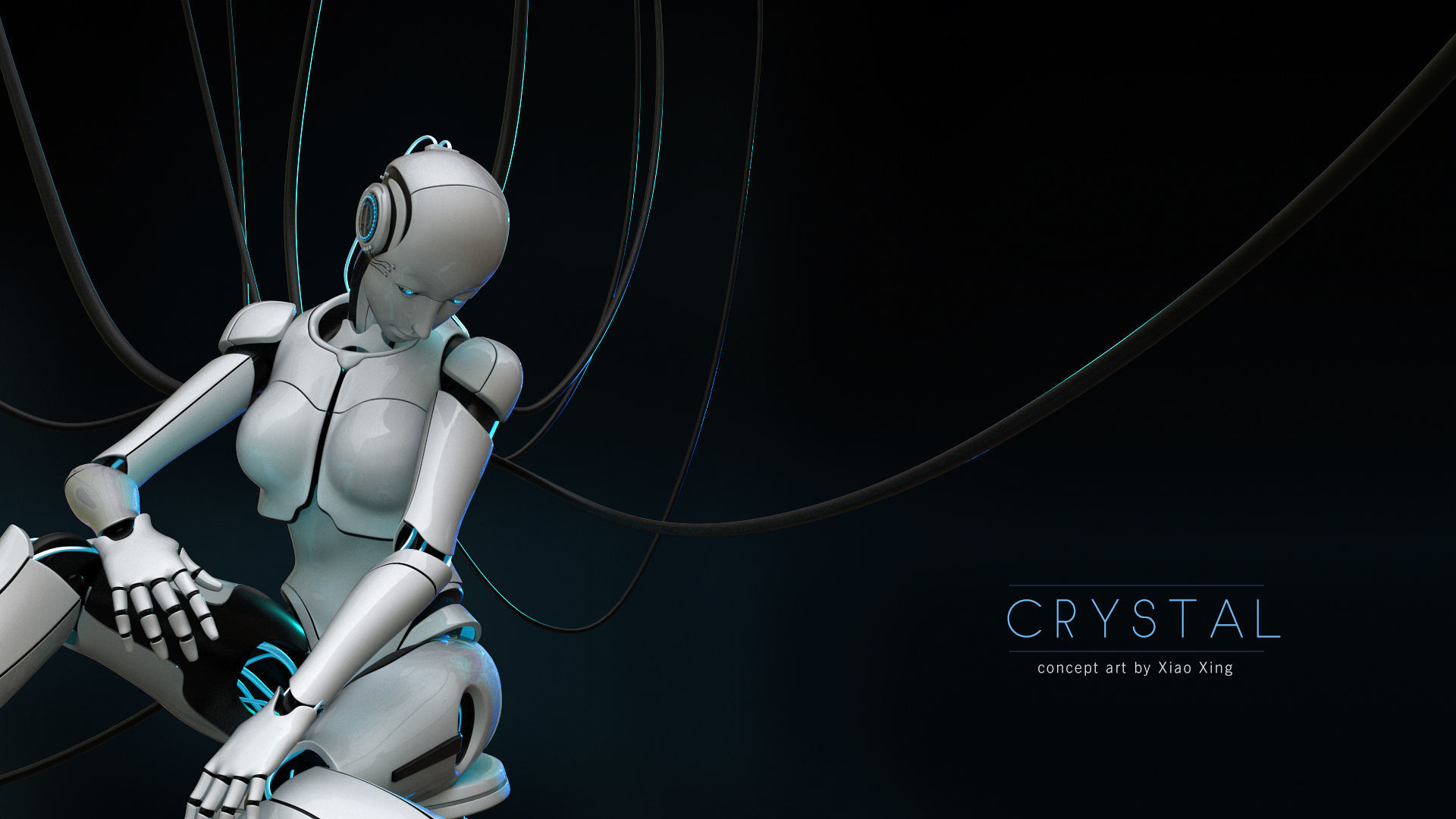 Female Cyborg 3D model 3D model_1