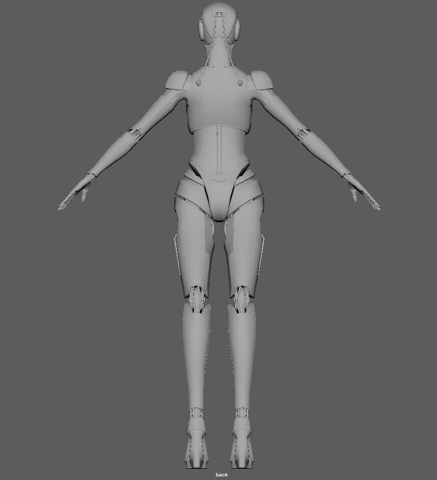 Female Cyborg 3D model 3D model_8