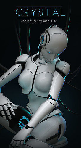 Female Cyborg 3D model 3D model