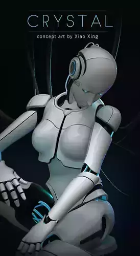 Female Cyborg 3D model 3D model