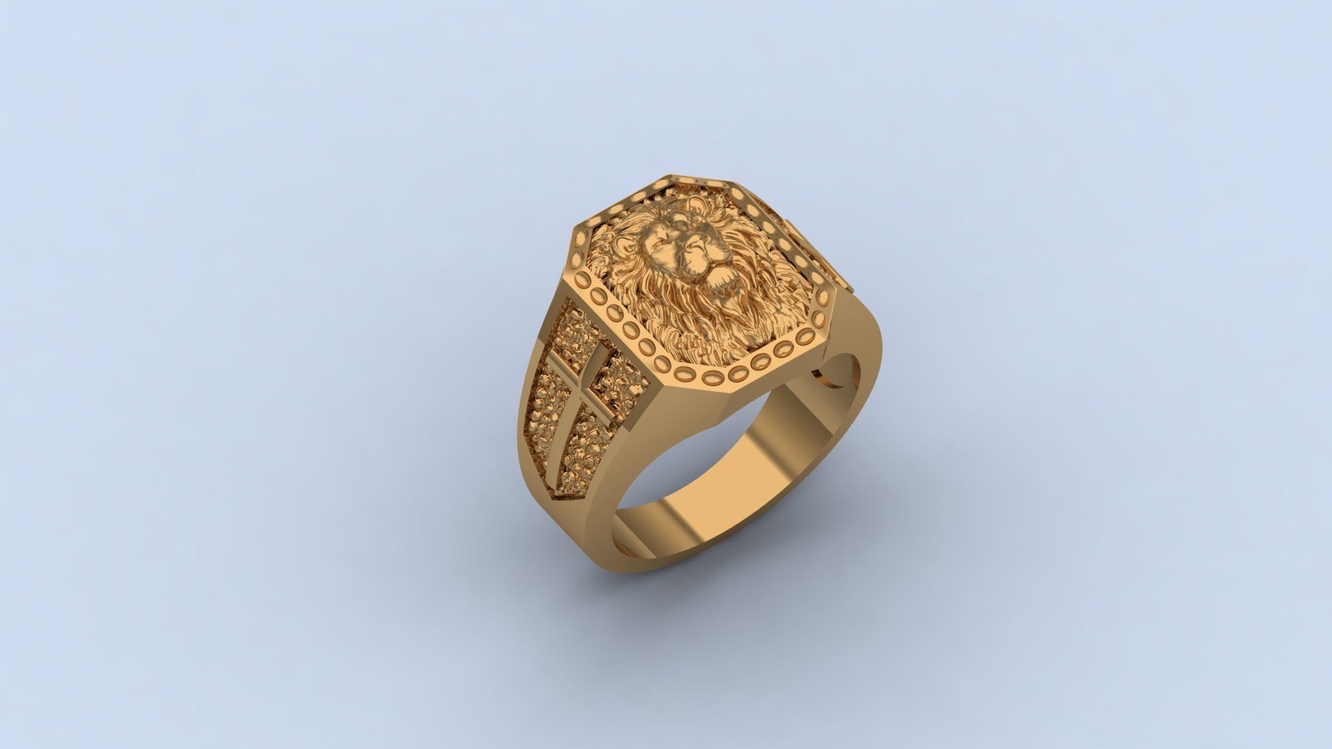 ring lion 3D print model_2