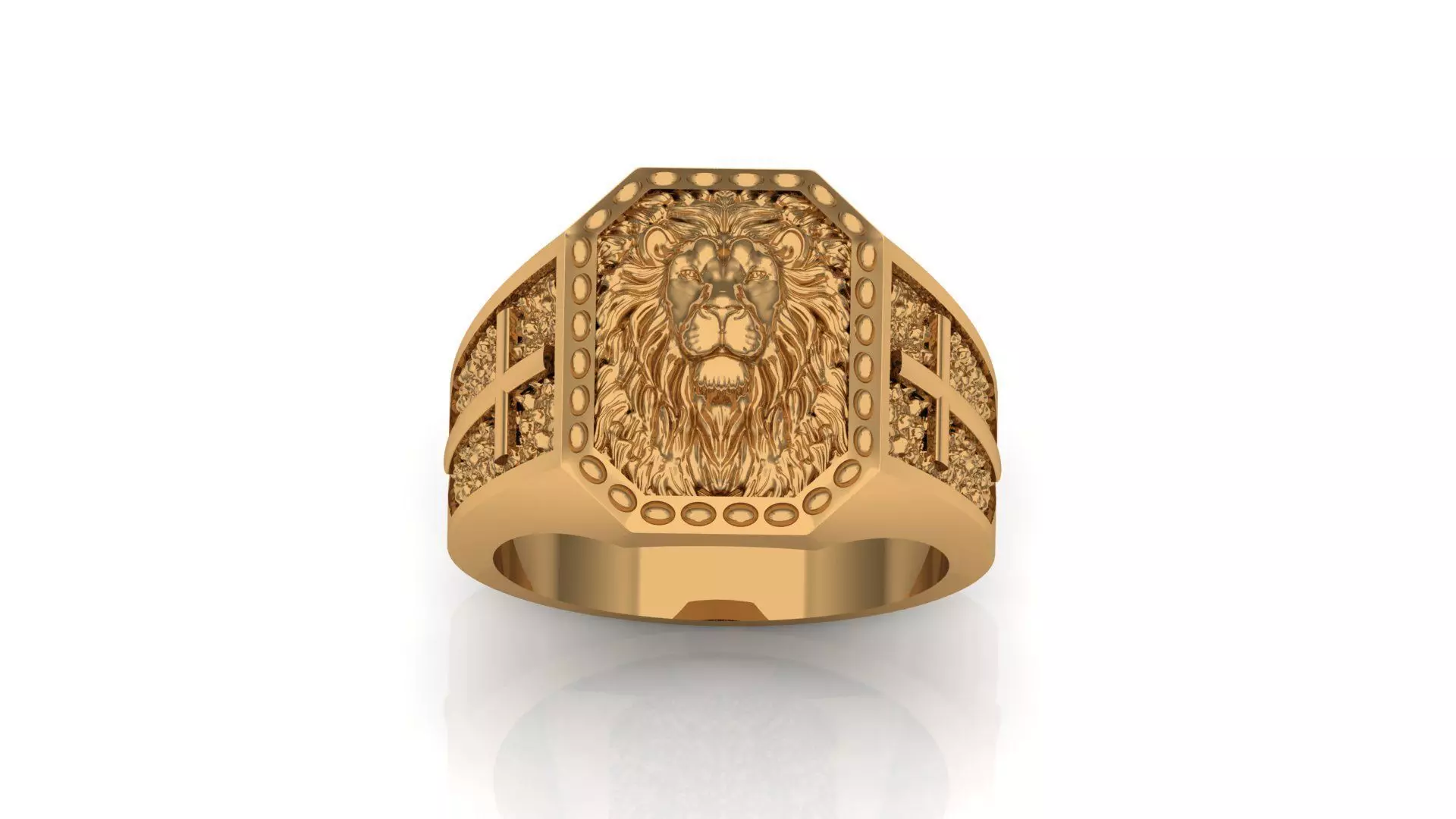 ring lion 3D print model_0