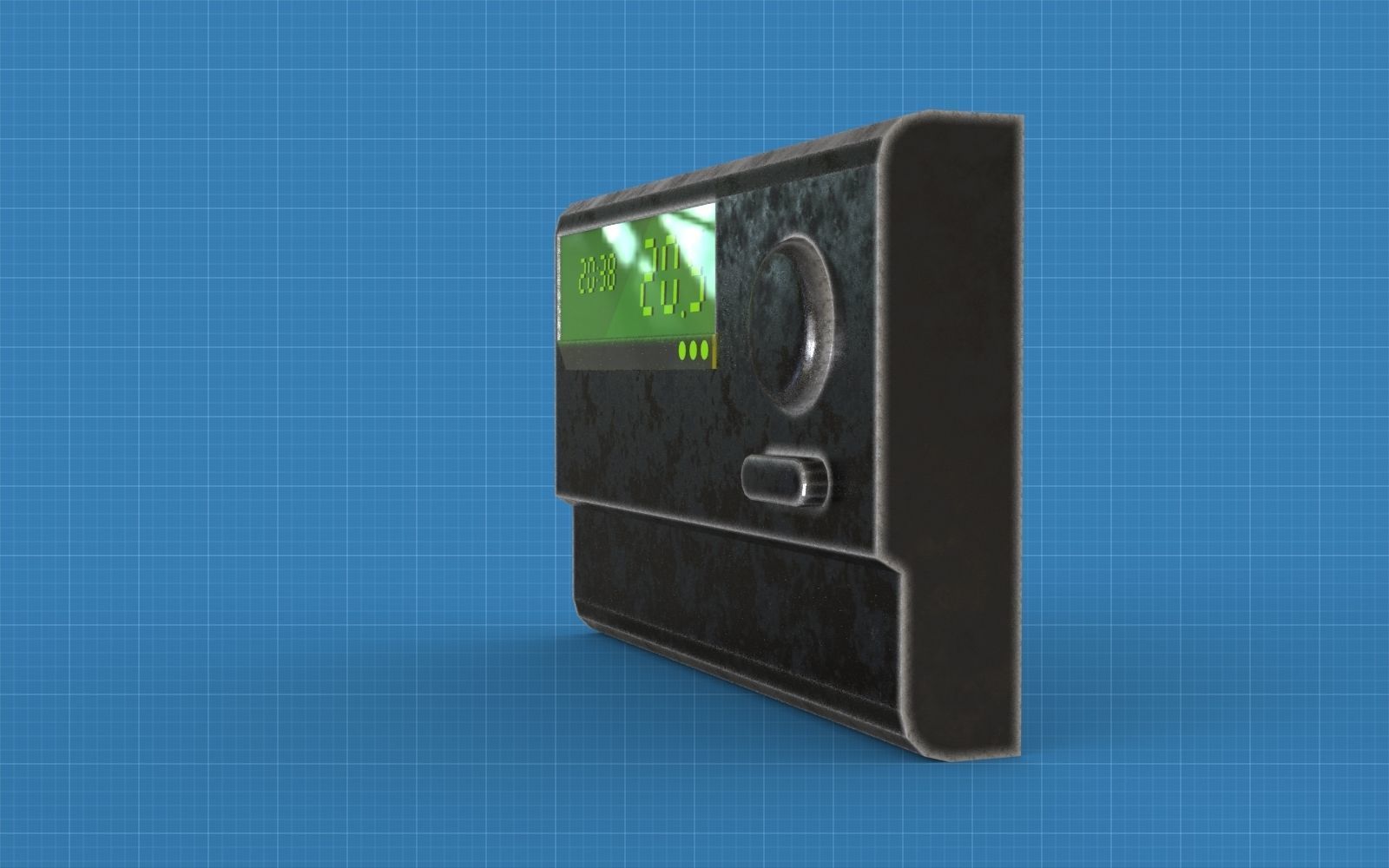 Temperature controller Low-poly 3D model_5