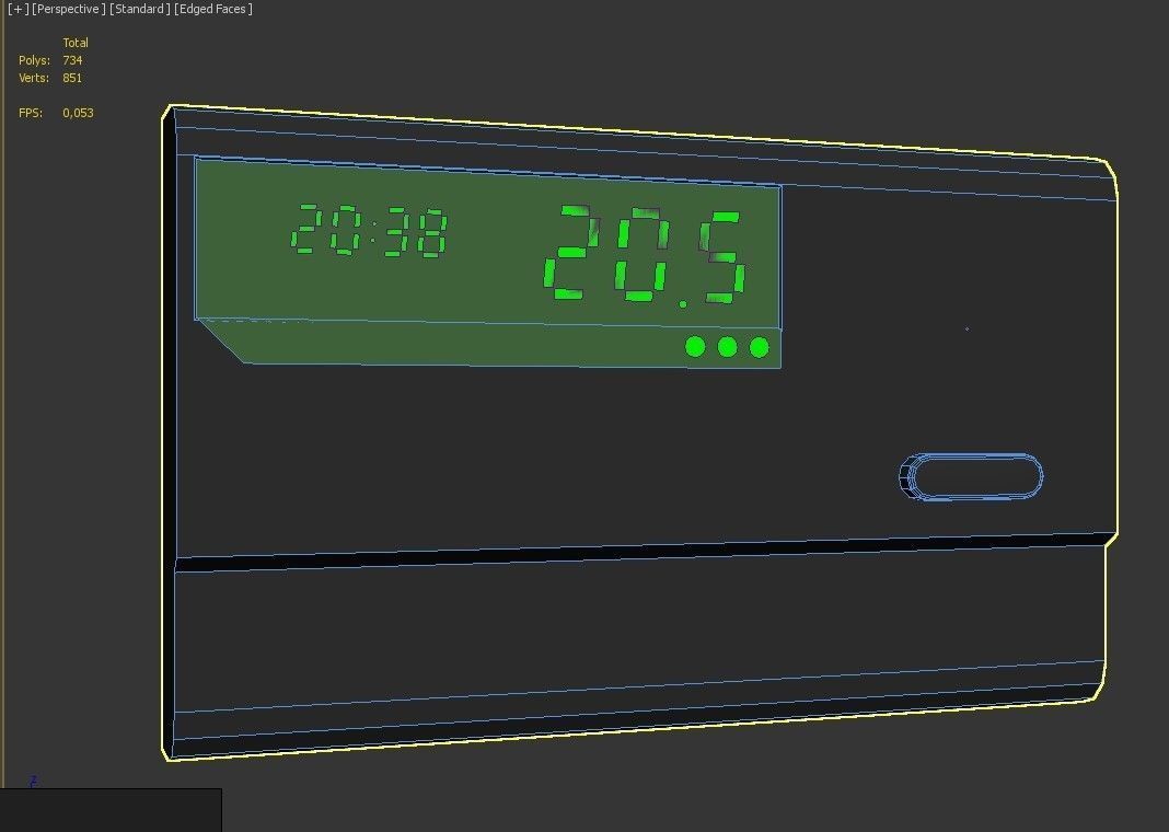 Temperature controller Low-poly 3D model_7
