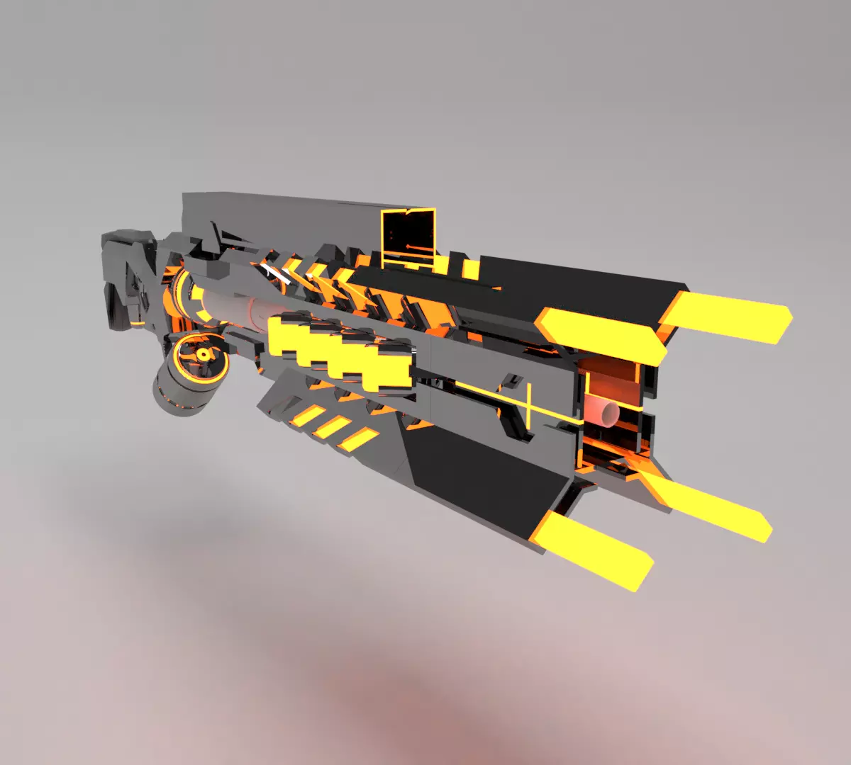 3D Future gun sci-fi weapon 3D model_0