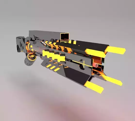 3D Future gun sci-fi weapon 3D model 3D Future gun sci-fi weapon 3D model