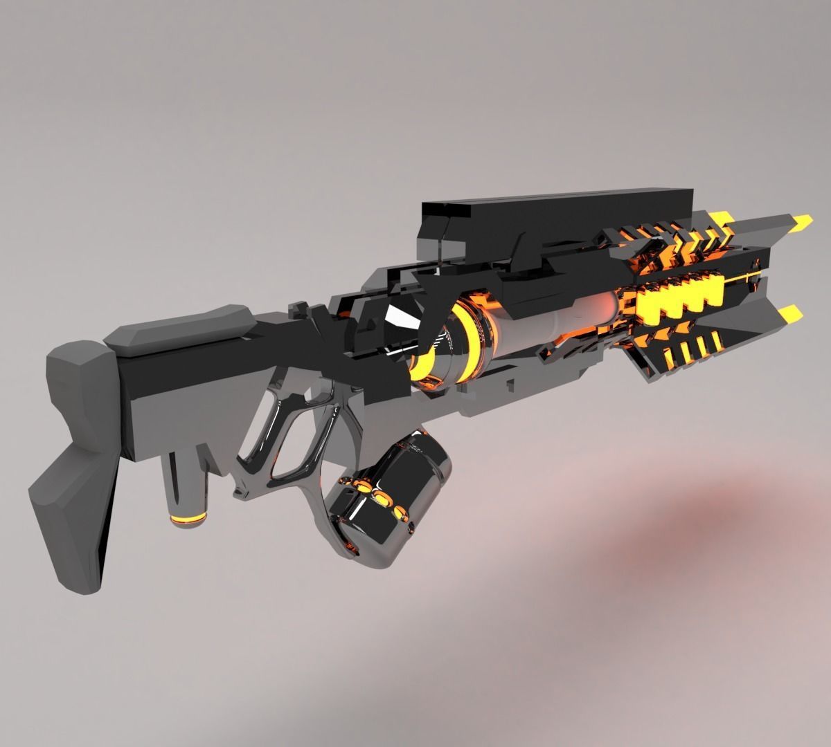 3D Future gun sci-fi weapon 3D model_1