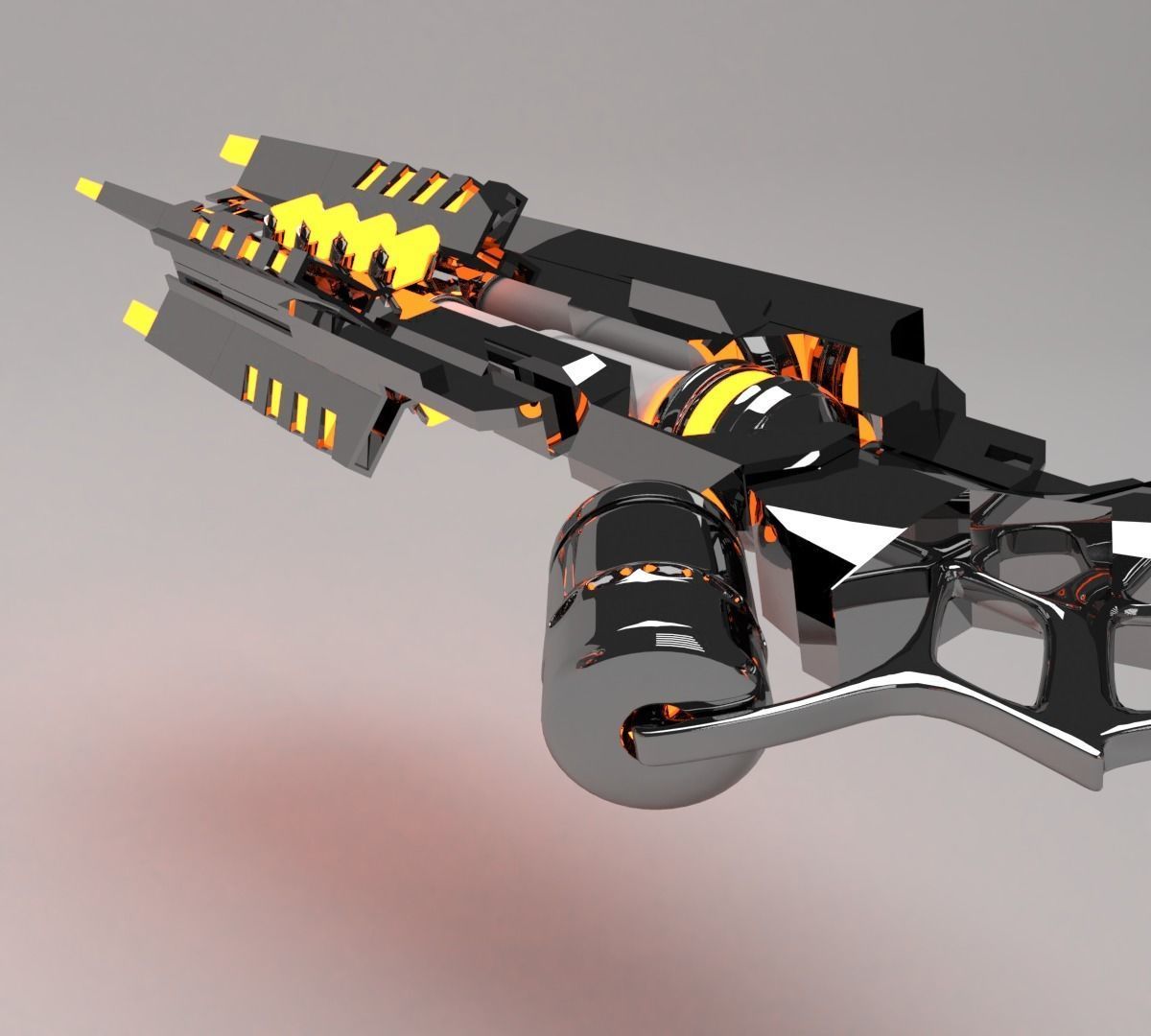 3D Future gun sci-fi weapon 3D model_2