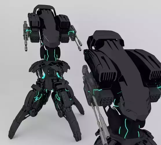3D turret model space robot 3D model