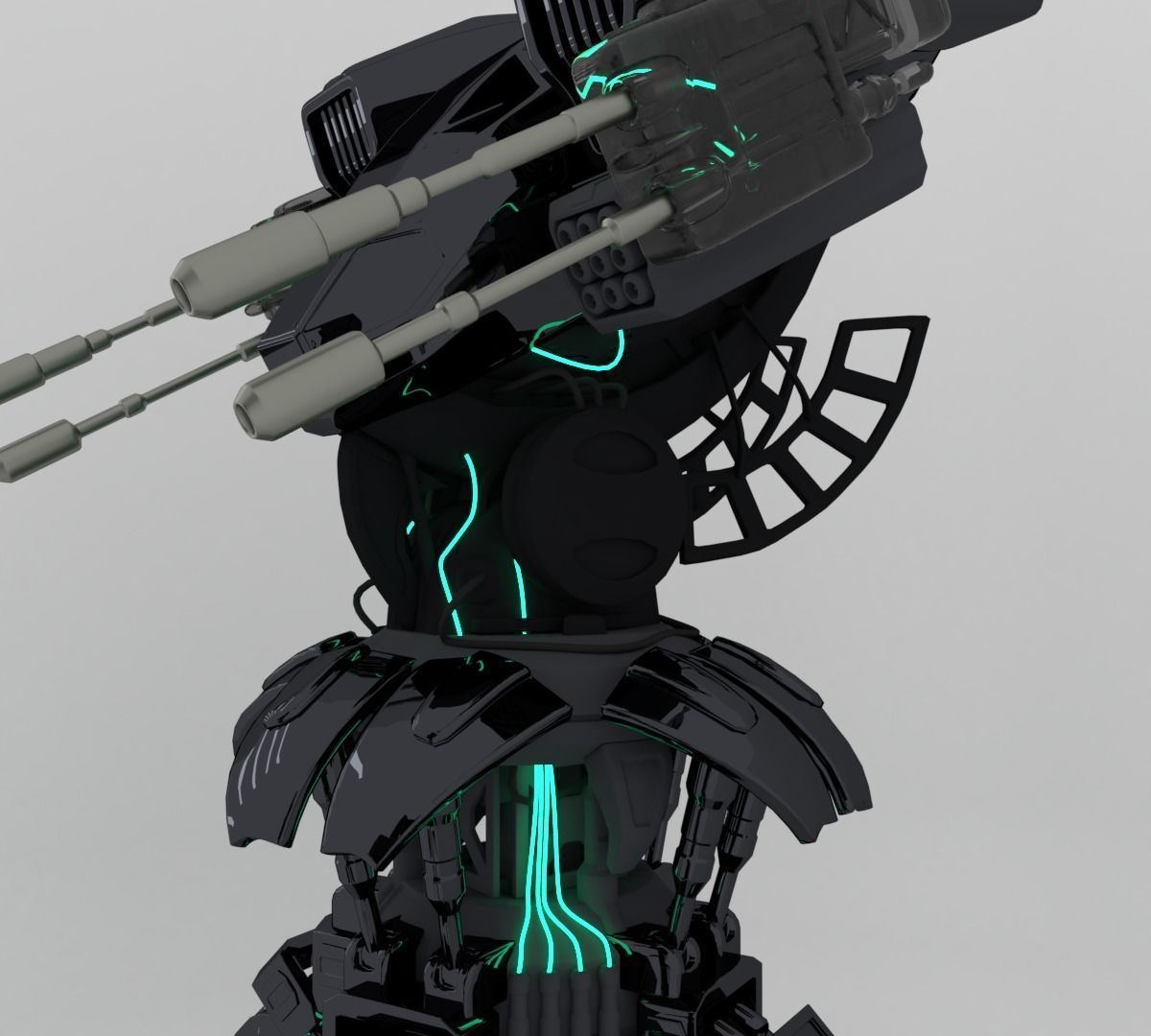 3D turret model space robot 3D model_3