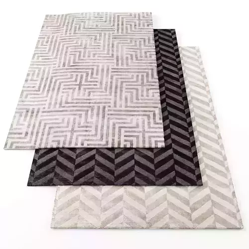 Rugs-831 three rugs with geometric patterns