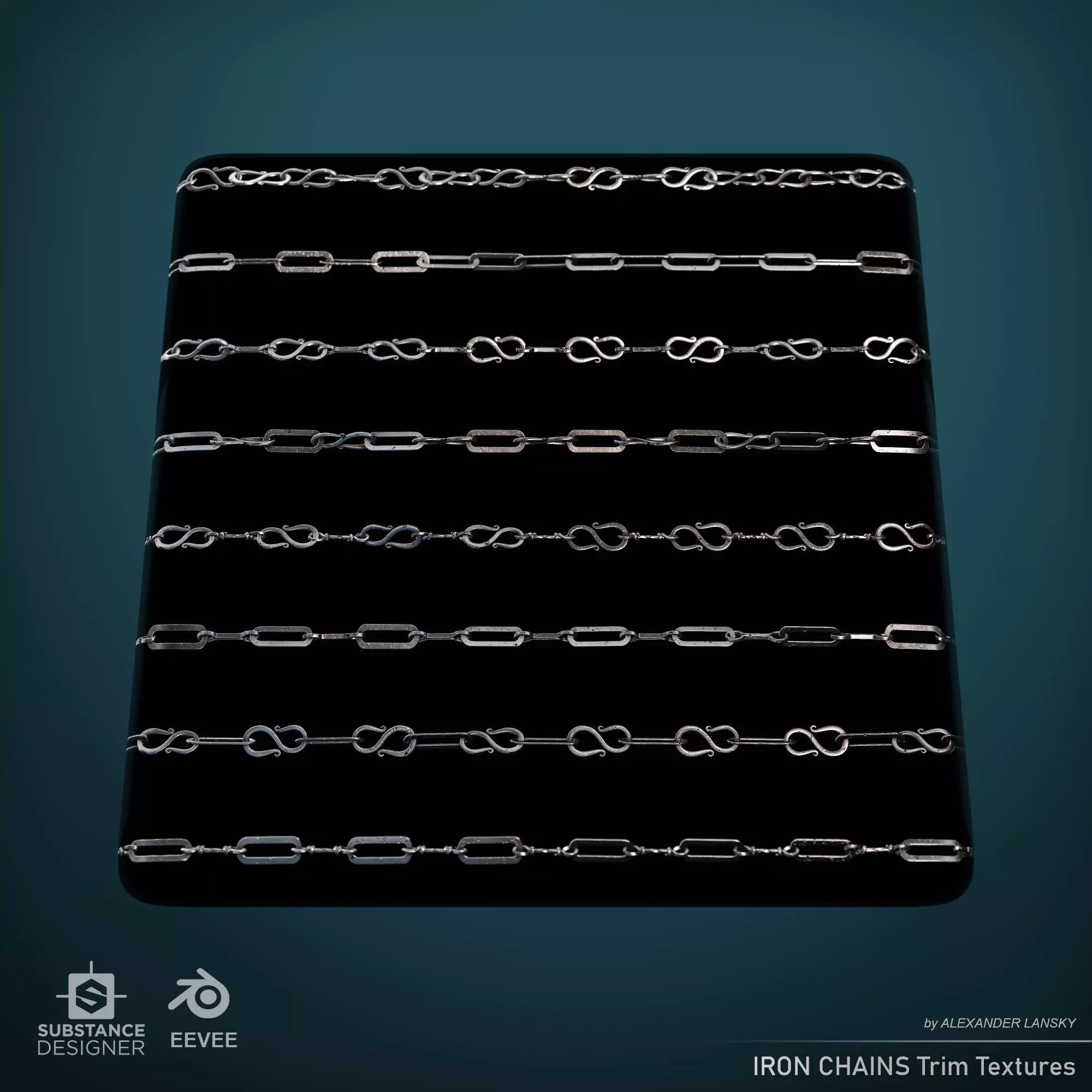 Elegant Iron Chains Trim Texture