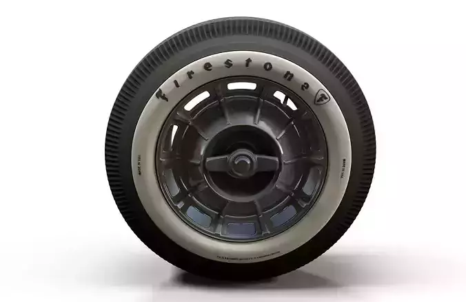 Classic car highpoly wheel 3D model