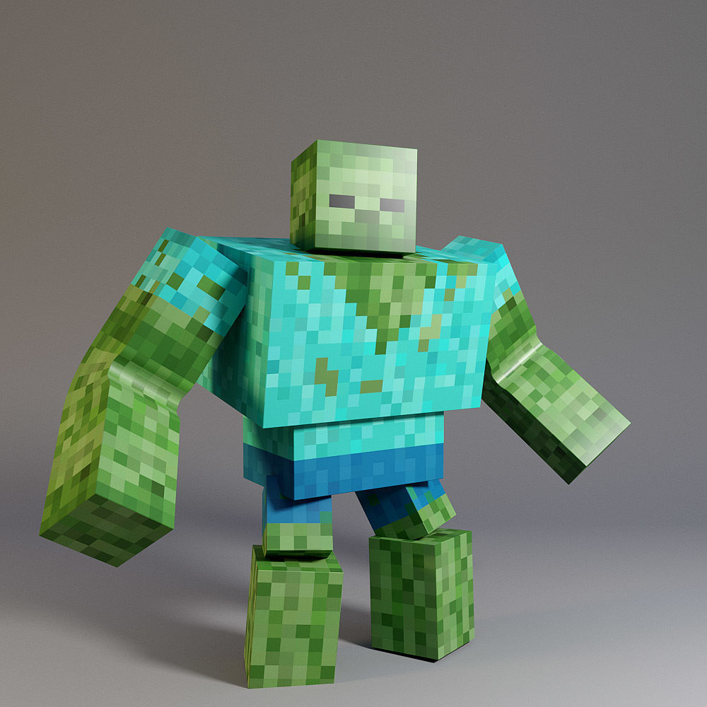 Minecraft Fat Giant Rigged Animated 3D model_3