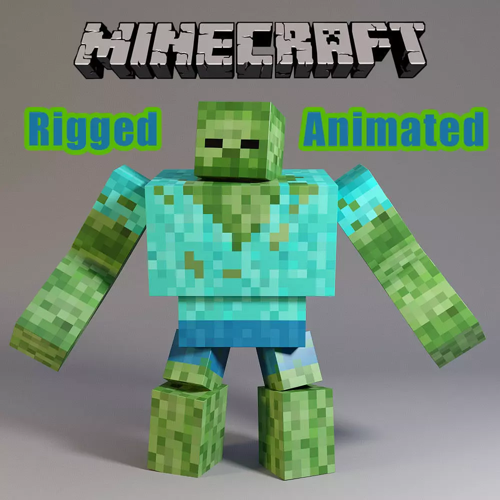 Minecraft Fat Giant Rigged Animated 3D model_0