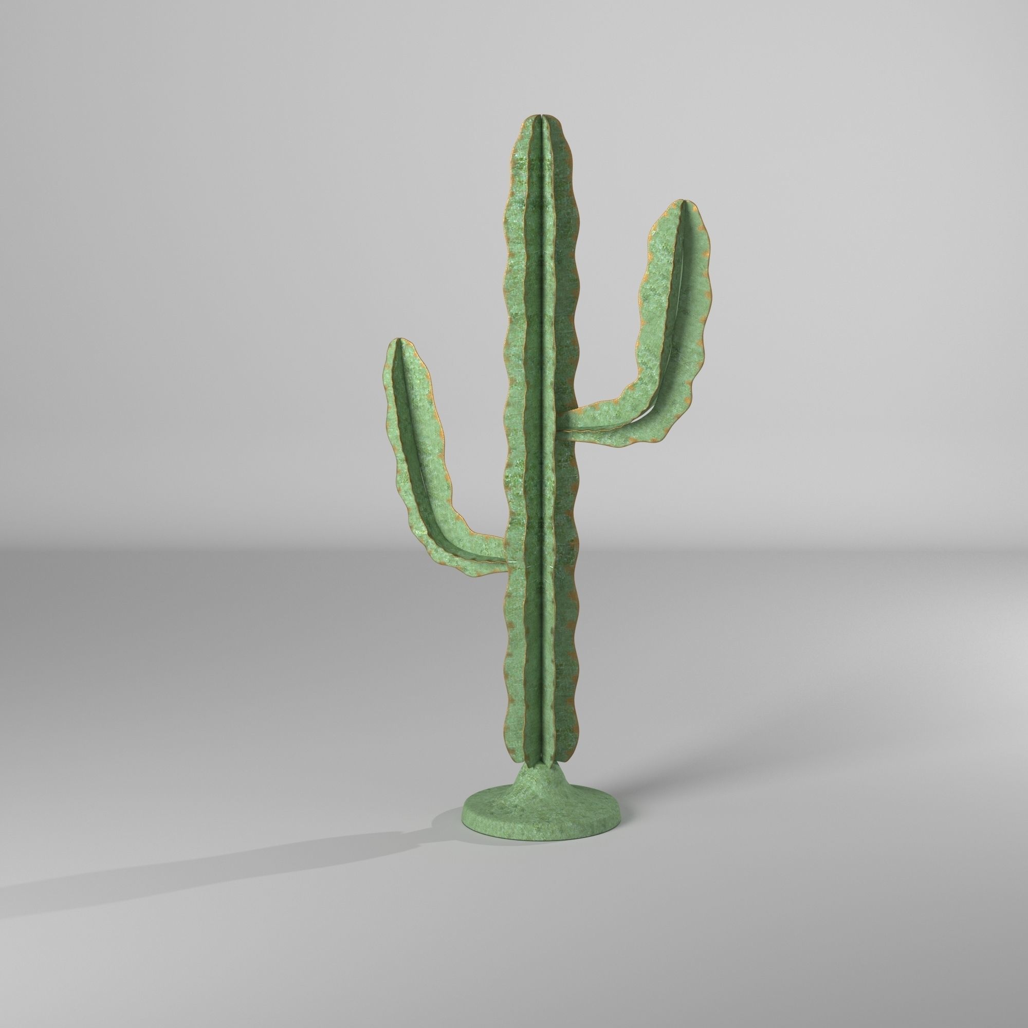 Ransome Metal Cactus Sculpture 3D model_5