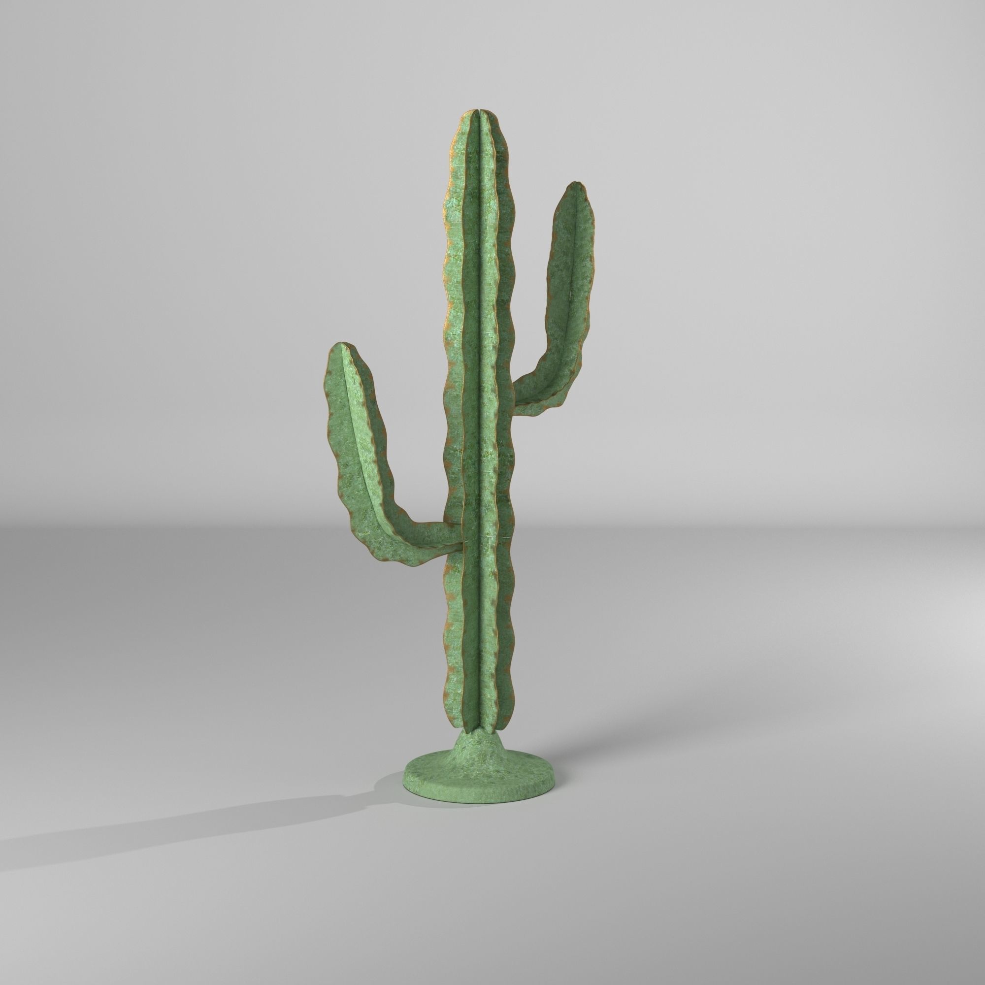 Ransome Metal Cactus Sculpture 3D model_4