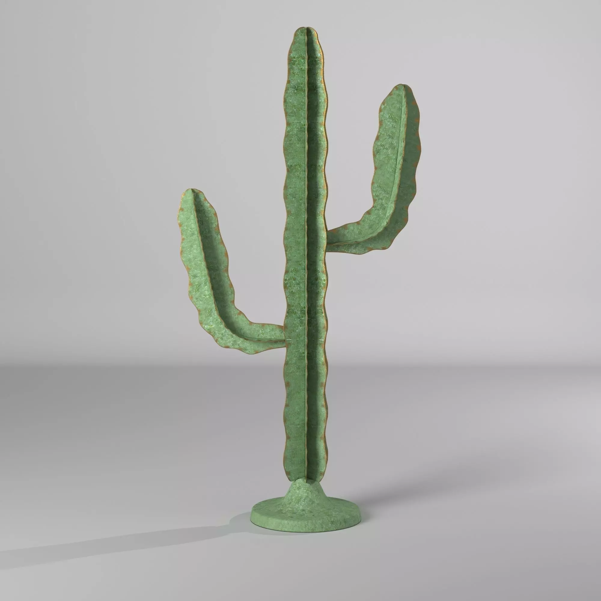 Ransome Metal Cactus Sculpture 3D model_0