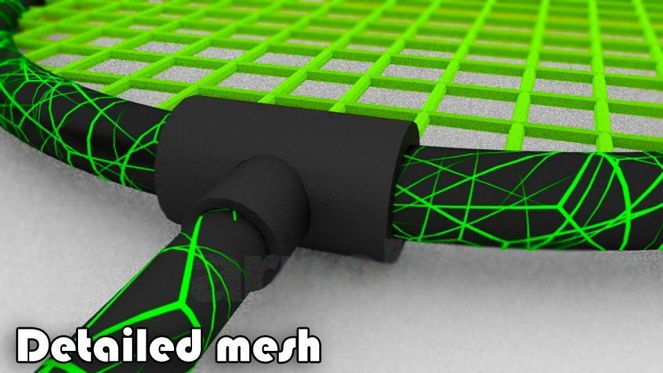 Badminton Set Model  Racket  Shuttlecock  Low-poly 3D model_1