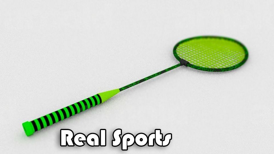 Badminton Set Model  Racket  Shuttlecock  Low-poly 3D model_12