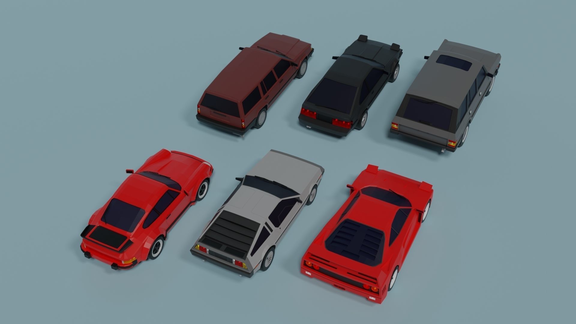 Low Poly Cars Pack 3D Model Collection_1