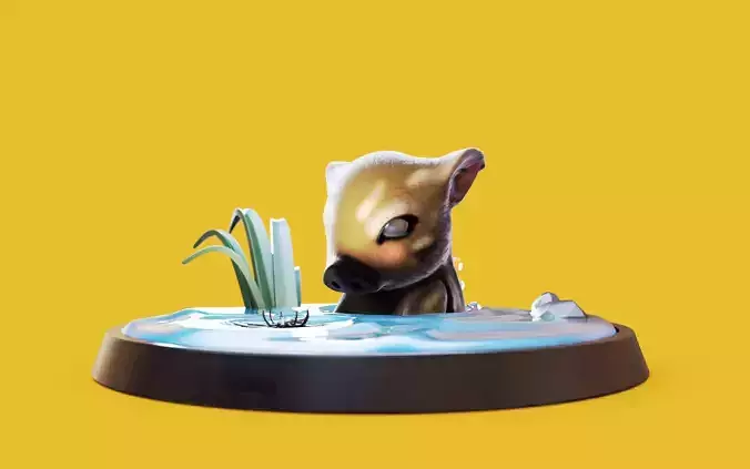 Piggy animal in water 3D print model