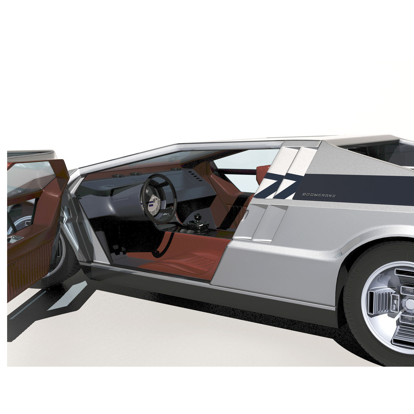 1971 Maserati Boomerang Concept Car 3D model_4