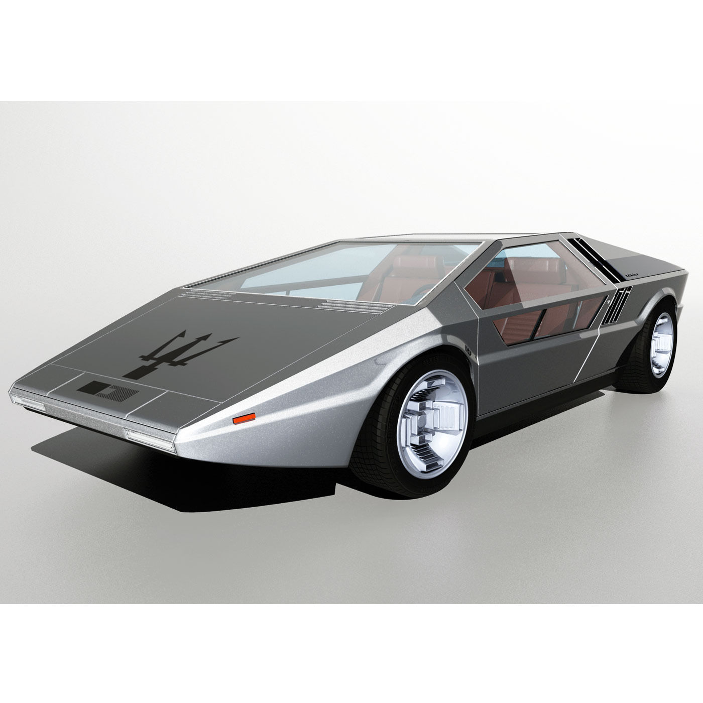 1971 Maserati Boomerang Concept Car 3D model_3